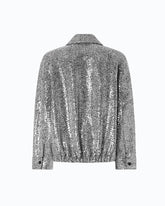 Sequinned pea coat - Multicolor Black-White | Pinko