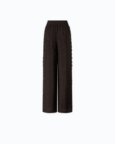 Pantalones palazzo con motivo floral y banda de encaje - | Pinko