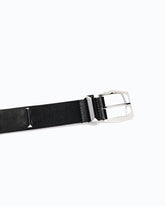 Leather belt with rectangular studs, 3 cm - | Pinko