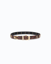 Ceinture cloutée en cuir embossé python 3 cm - | Pinko