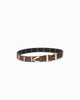 Ceinture cloutée en cuir embossé python 3 cm - | Pinko