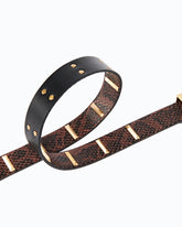 Ceinture cloutée en cuir embossé python 3 cm - | Pinko