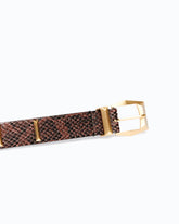 Ceinture cloutée en cuir embossé python 3 cm - | Pinko