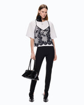 T-shirt με τοπ από δαντέλα - | Pinko
