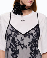 T-shirt με τοπ από δαντέλα - | Pinko