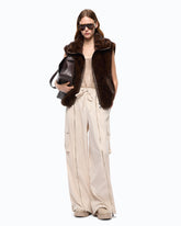 Palazzo trousers with zip and cargo pockets - | Pinko