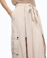 Pantaloni palazzo con zip e tasche cargo - | Pinko
