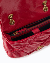 Mini Love Bag Puff crossbody bag in quilted new shiny leather - Red | Pinko