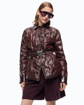 Giacca camicia imbottita in tela semilucida - | Pinko