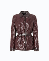 Giacca camicia imbottita in tela semilucida - | Pinko
