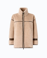 Caban effetto shearling con collo alto - | Pinko