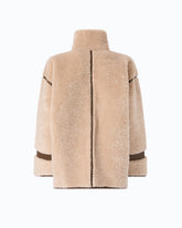 Caban effetto shearling con collo alto - | Pinko