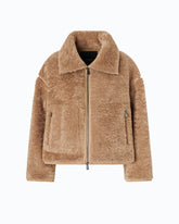 Shearling-effect pea coat - | Pinko