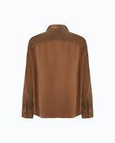 Chemise en sergé peau de pêche - Marron | Pinko