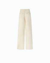 Pantalones palazzo de sarga aterciopelada - Beige | Pinko