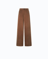 Palazzo trousers in peachskin-feel twill - | Pinko