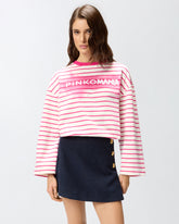 T-Shirt in jersone rigato stampa pinkomania - | Pinko