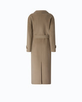 Coat in double-layered wool-blend cloth with belt - | Pinko