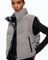 Tweed down jacket with detachable sleeves - | Pinko