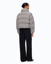 Tweed down jacket with detachable sleeves - | Pinko