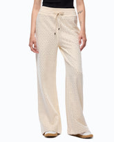 Pantalones de felpa con pedrería - Beige | Pinko