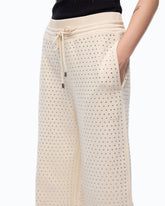 Fully rhinestoned fleece trousers - | Pinko