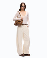Barrel-fit corduroy trousers - Beige | Pinko