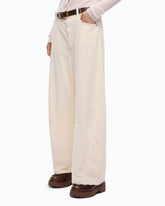 Pantaloni barrel fit in velluto a costine - Beige | Pinko