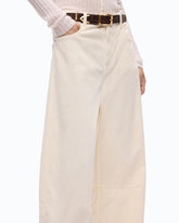 Pantaloni barrel fit in velluto a costine - Beige | Pinko