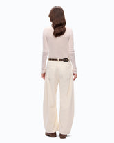 Pantaloni barrel fit in velluto a costine - Beige | Pinko