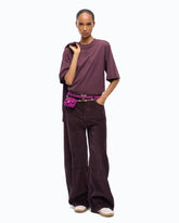 Barrel-fit corduroy trousers - Bordeaux | Pinko