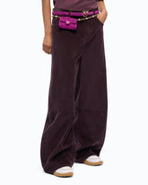 Barrel-fit corduroy trousers - | Pinko