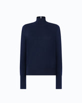 Rollkragenpullover aus Wolle und Kaschmir - Blau | Pinko