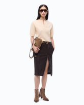 Pull à col V en laine et cachemire - Beige | Pinko