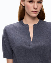 Pull à col V en laine et cachemire - Gris foncé | Pinko