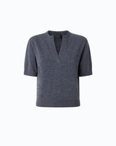 Pull à col V en laine et cachemire - Gris foncé | Pinko