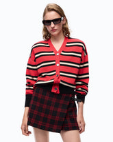 Wool and cashmere cardigan - Multicolor Red-Black | Pinko