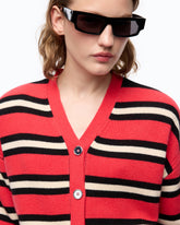 Wool and cashmere cardigan - Multicolor Red-Black | Pinko