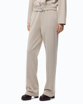 Pantalon droit à taille élastiquée - Beige | Pinko