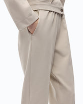 Pantalon droit à taille élastiquée - Beige | Pinko