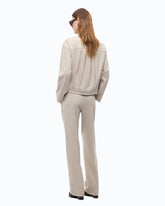 Pantalon droit à taille élastiquée - Beige | Pinko