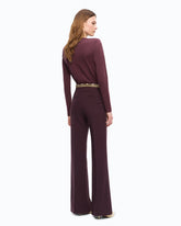 Pantalones palazzo color liso - Burdeos | Pinko