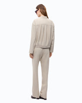 Relaxed-fit overshirt in full Milano-knit fabric - Beige | Pinko