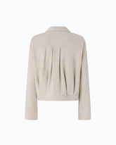 Relaxed-fit overshirt in full Milano-knit fabric - Beige | Pinko