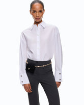 Chemise en popeline avec poignets bijou - | Pinko
