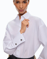 Chemise en popeline avec poignets bijou - | Pinko