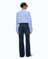 Striped poplin shirt with jewel cuffs - | Pinko