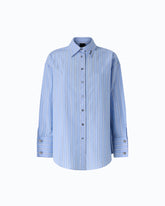 Striped poplin shirt with jewel cuffs - | Pinko