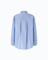 Striped poplin shirt with jewel cuffs - | Pinko