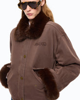 Caban aus Baumwolle mit Details in Pelzoptik - | Pinko